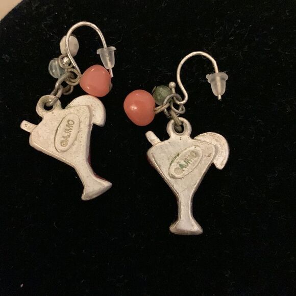 AJMC Margarita Pink Silver Tone Drink earrings‎ - Picture 3 of 4